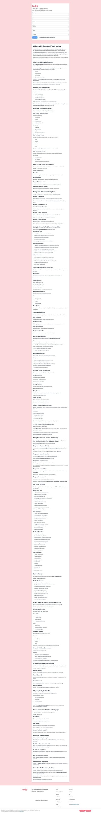 Hullo AI Bio Generator