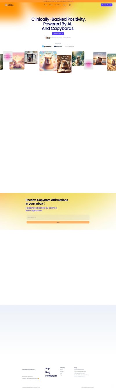Capybara Affirmations AI