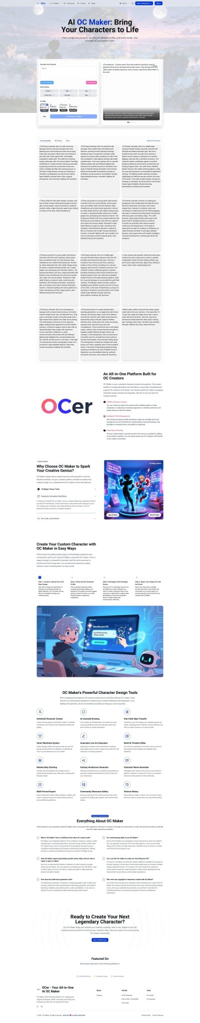 OCer - Your All-in-One AI OC Maker