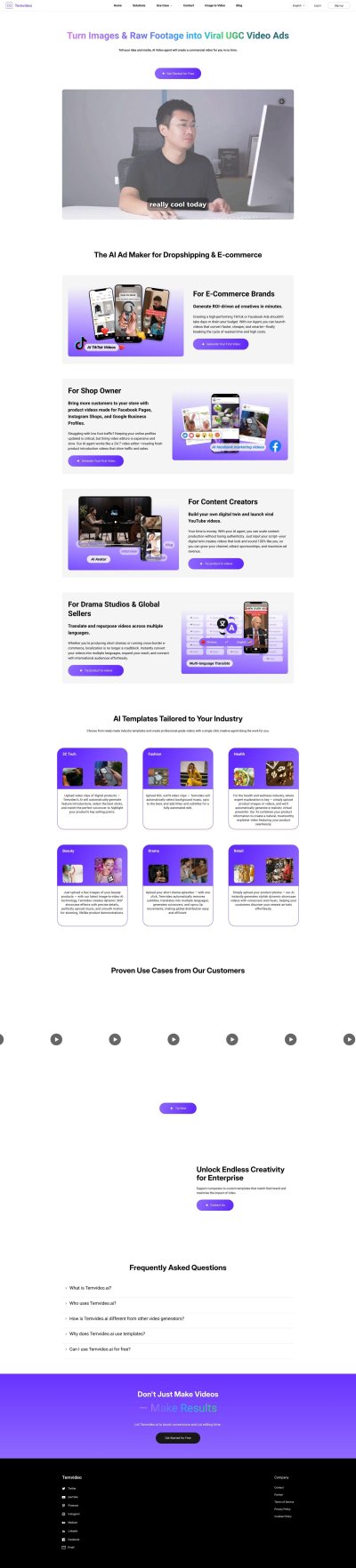 TemVideo - AI Viral Product Video Maker