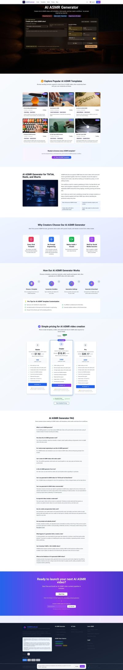 AI ASMR Generator- Create Viral Videos Instantly