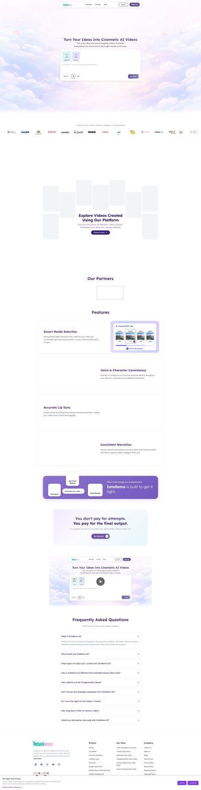 Intellemo AI video generation platform
